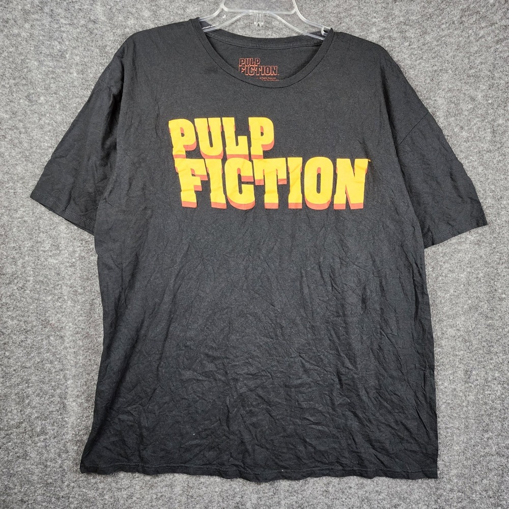 Pulp Fiction Graphic T-Shirt Mens 2XL Black Short Sleeve Movie Logo Tee 2020